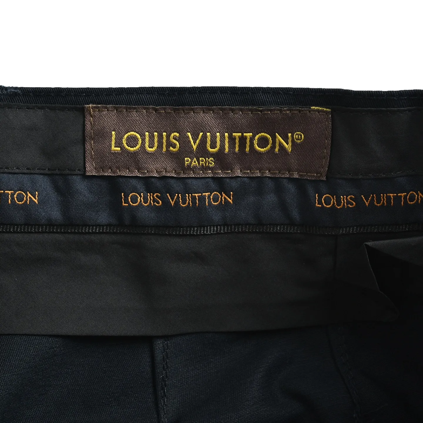Louis Vuitton/Louis Vuitton pocket leather silk cotton crepe trousers